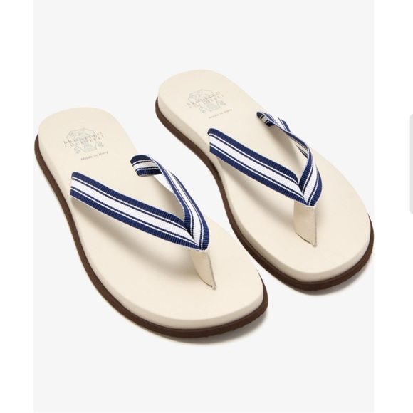 Men’s Brunello Cucinelli Grosgrain Flip Flops